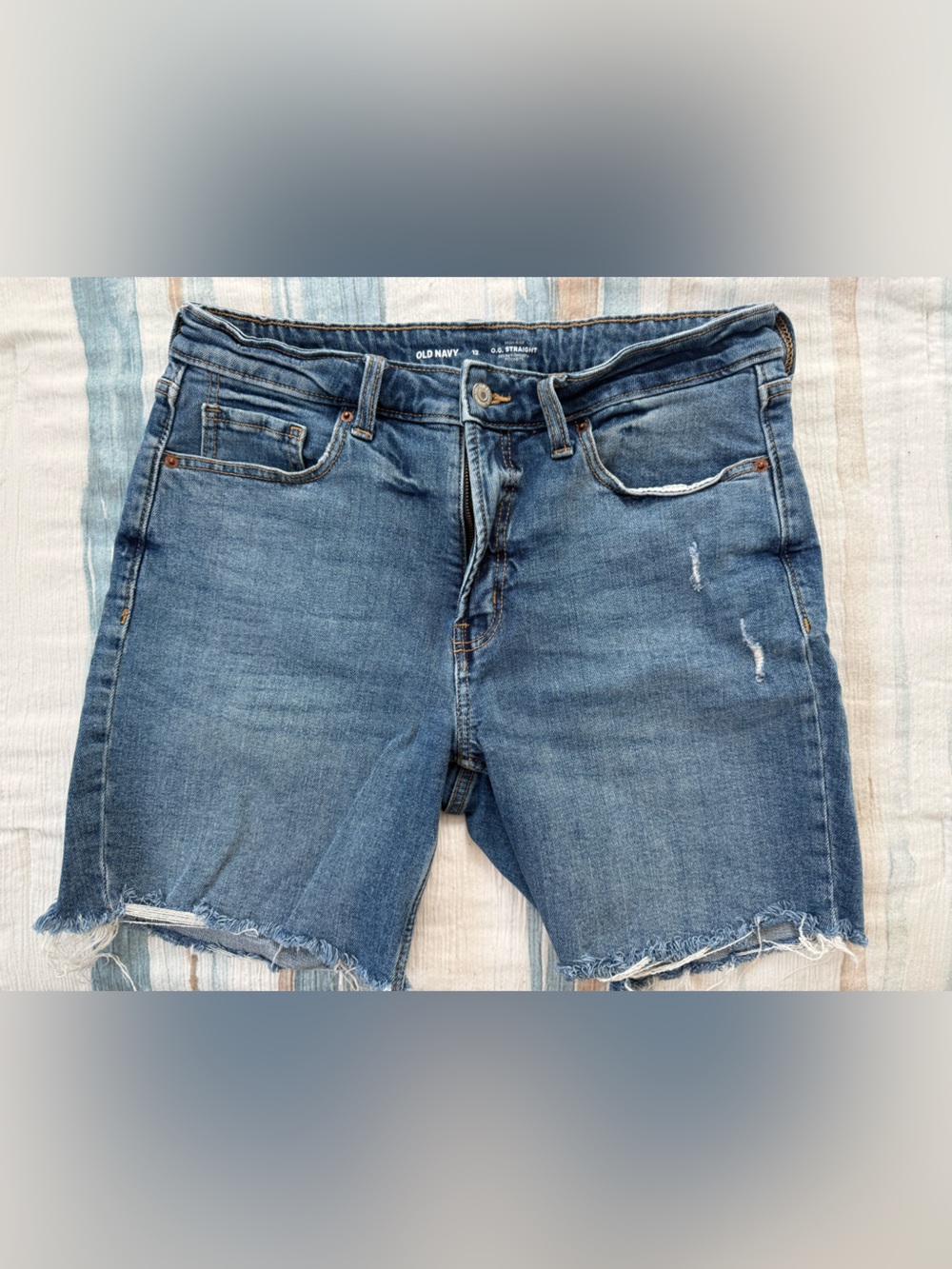 Old Navy Medium Blue Distressed Denim Cutoff Shorts